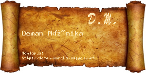 Deman Mónika névjegykártya